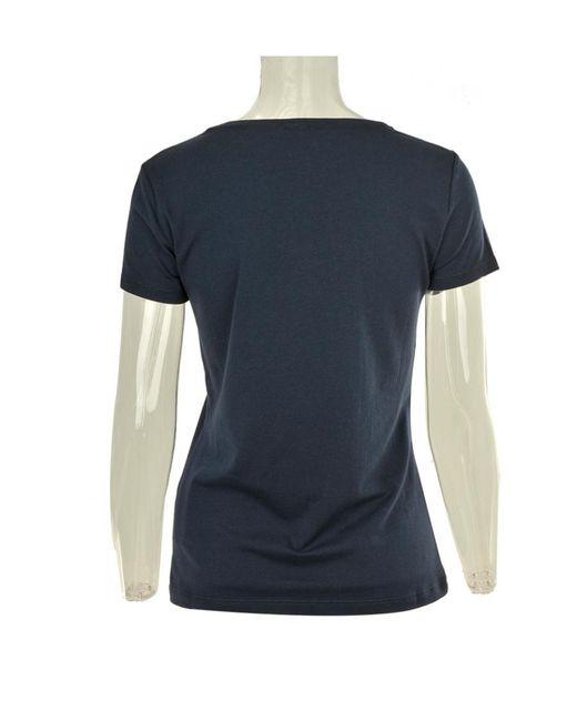 EA7 Blue Item O-Neck Short-Sleeved T-Shirt
