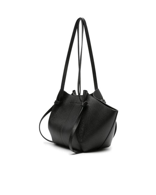 Yuzefi Black Top Handle Tote Bag