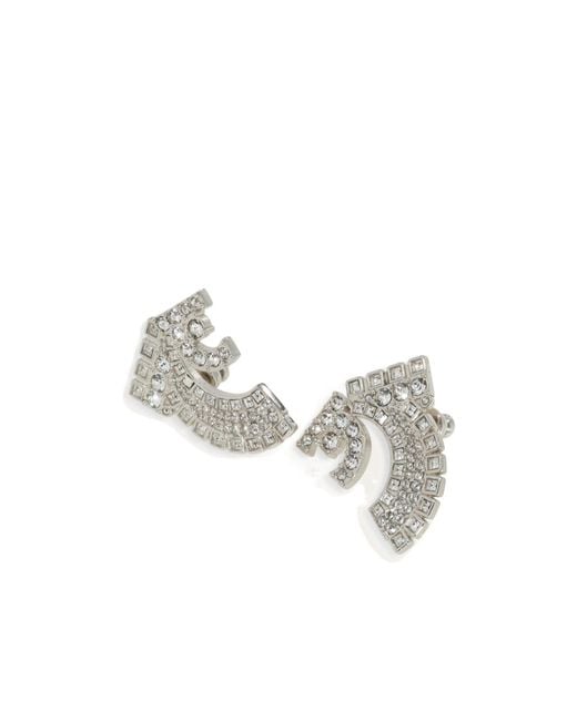 Ferragamo Metallic Ferragamo Deconstructed Gancio Stud Embellished Earrings
