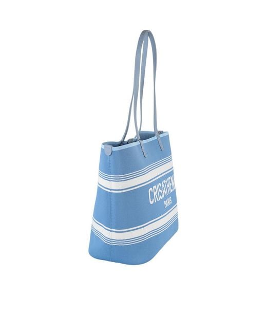 Crisathena Blue Large Double Handle Shoulder Bag