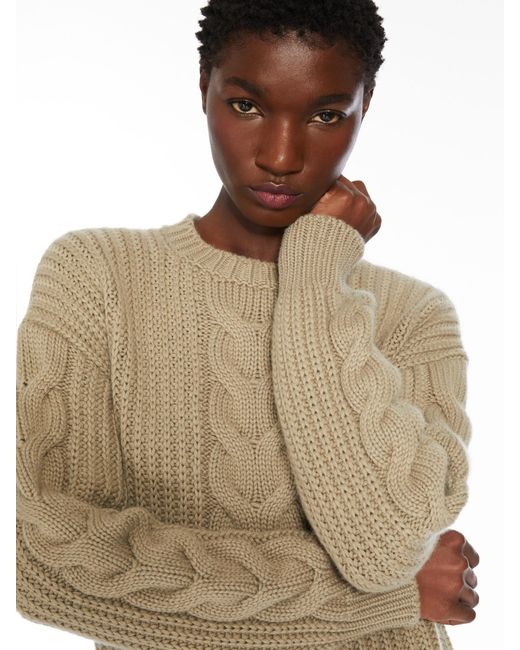 Max Mara Natural Crewneck Knitted Jumper