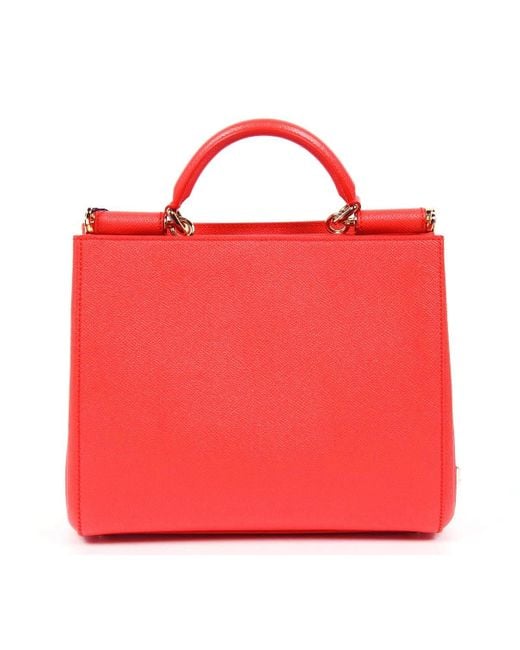 Dolce & Gabbana Red Logo Details Handbag
