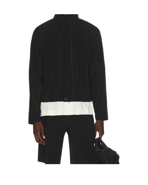 Homme Plissé Issey Miyake Black Plissé-Effect Sweater for men
