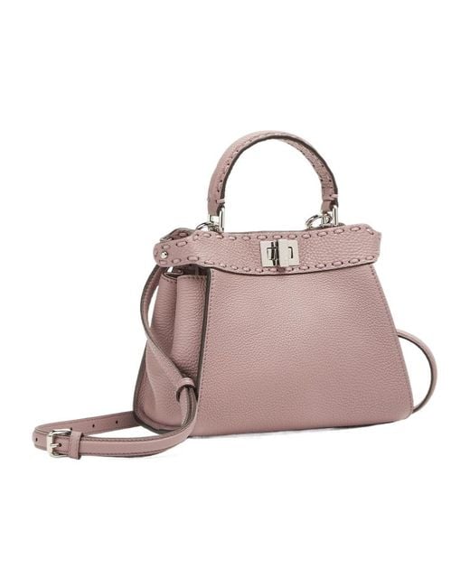 Fendi Pink Peekaboo Mini Top Handle Bag