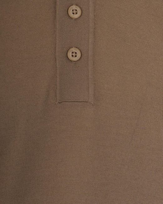 Paolo Pecora Brown Long-Sleeve Polo Shirt for men