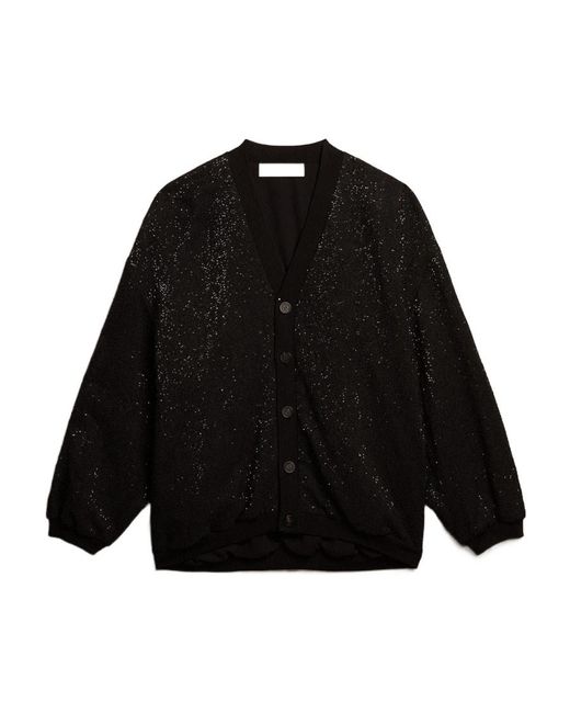 Golden Goose Deluxe Brand Black Sequin-Embellished Buttoned Cardigan for men