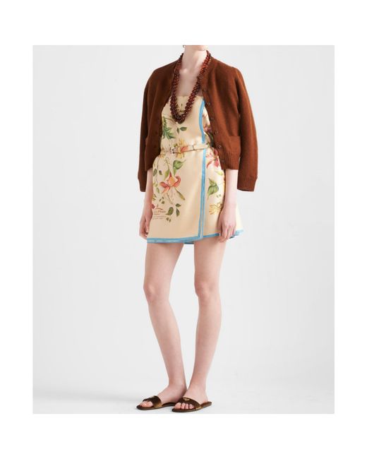 Prada Brown Ribbed Knit Cardigan