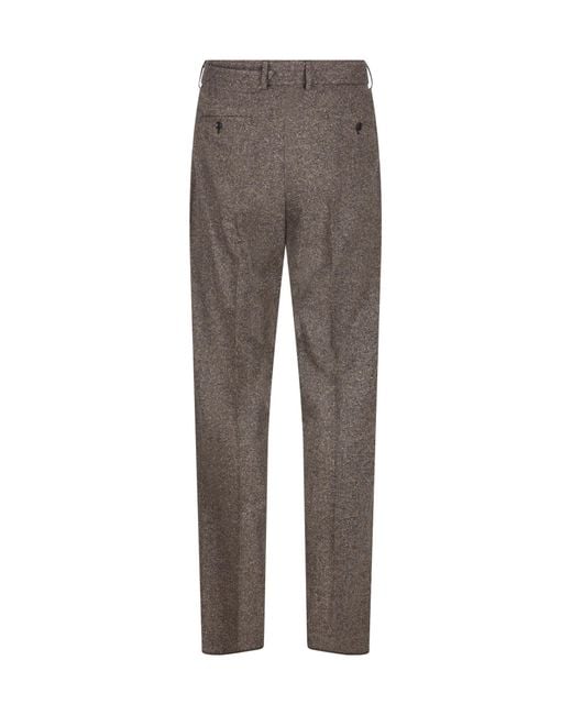 Tagliatore Gray Pleated Belted Trousers for men