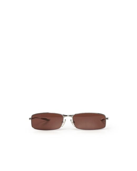 Balenciaga Brown Rectangular Rimless Sunglasses