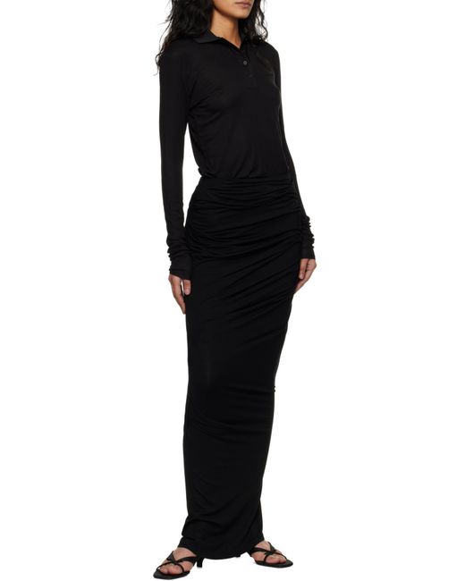 Entire studios Black Draped Maxi Skirt