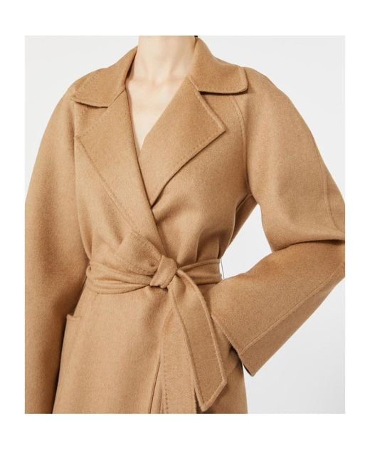 Max Mara Natural Collared Long-Sleeved Coat
