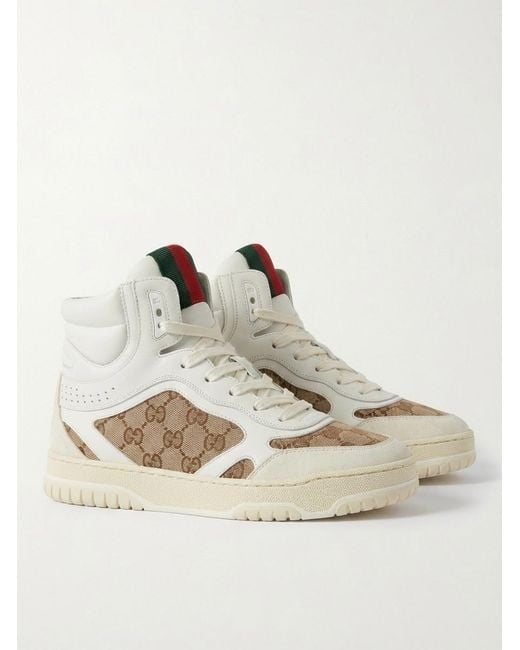 Gucci Natural Re-Web Series High-Top Skate Shoes
