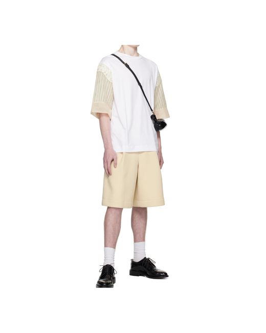 Simone Rocha White Trapped Lace Patchwork T-Shirt for men