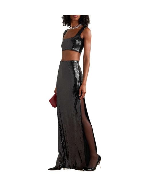 Galvan Black Sequined Tulle Top