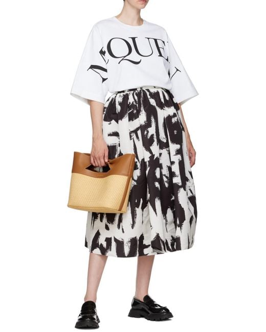 McQueen White Logo Printed Crewneck T-Shirt
