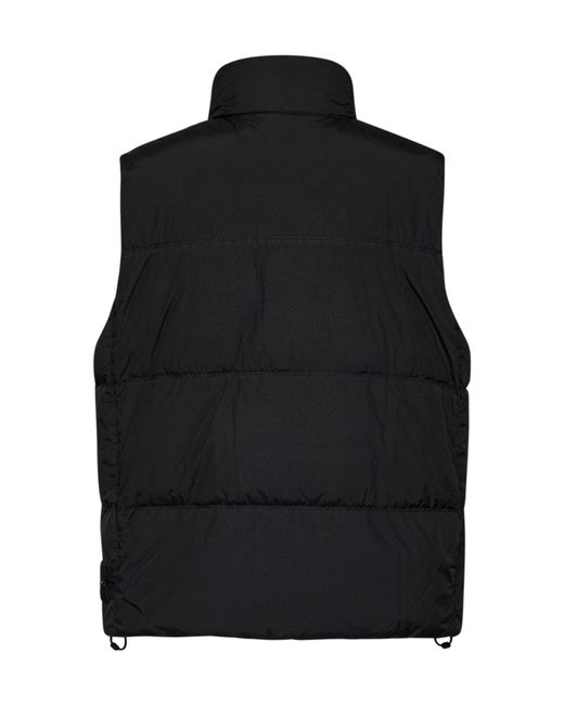 Stone Island Black Quilted Logo-Patch Gilet for men