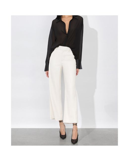 Alice + Olivia White Alexander Vegan Trouser