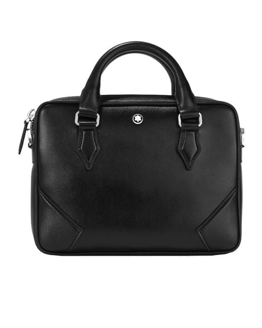 Montblanc Black Logo Zipper Briefcase for men