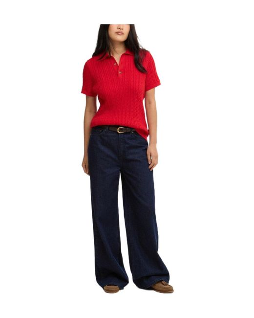 Barbour Red Short-Sleeve Sweater