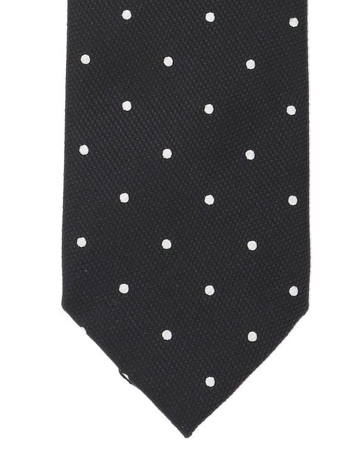 Tom Ford Black Polka Dot Pointed Tip Tie for men