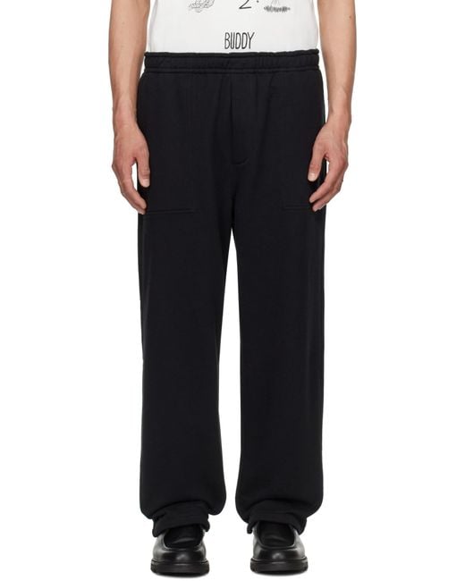 Bode Black Elastic Waist Sweatpants for men
