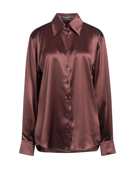 Dolce & Gabbana Brown Solid Colour Shirts