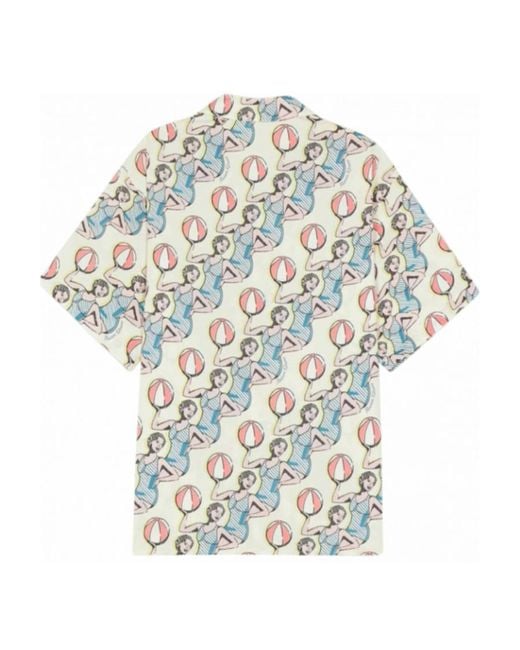 Maison Kitsuné White Graphic-Print Cotton Shirt for men