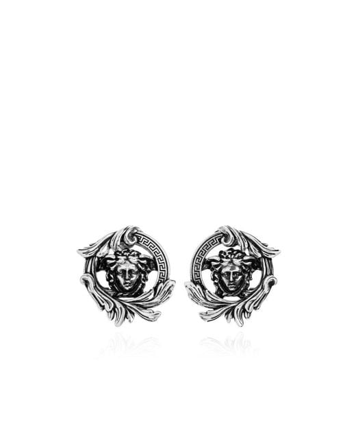 Versace White Medusa Head Earrings