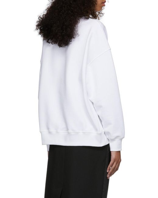 McQueen White Logo Printed Crewneck Sweatshirt