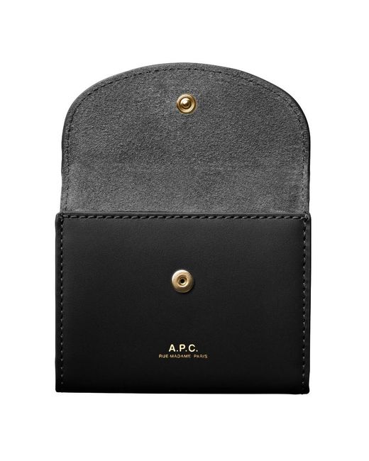 A.P.C. Black Genève Logo Detailed Card Holder