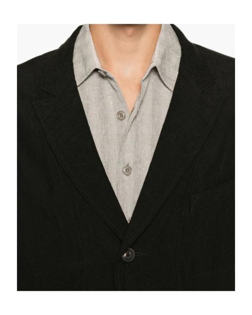 Ziggy Chen Black Single-Breasted Notched-Lapels Jacket for men