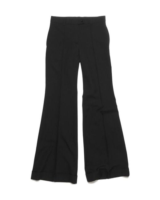 Acne Black Mid-Rise Flared Trousers
