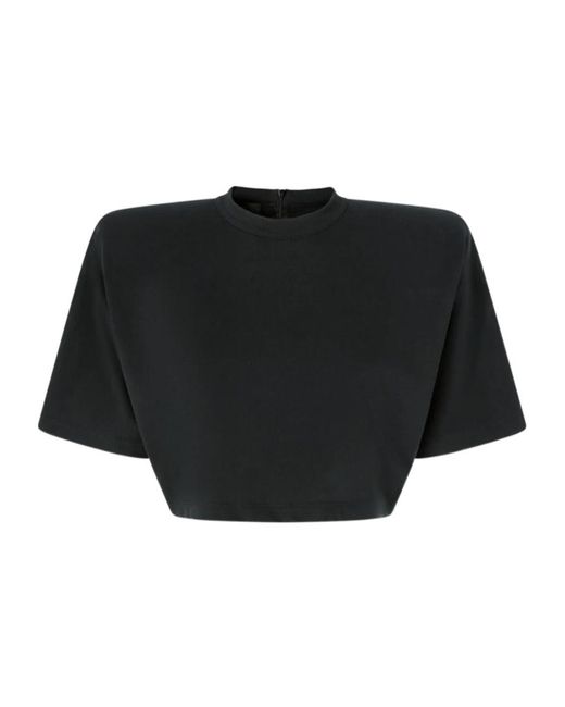Pinko Black Crewneck Cropped T-Shirt