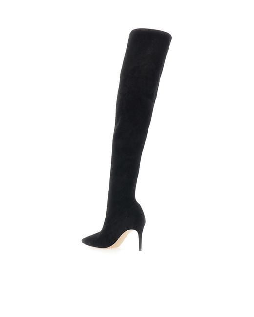 Casadei Black Pointed-Toe Tall Boots