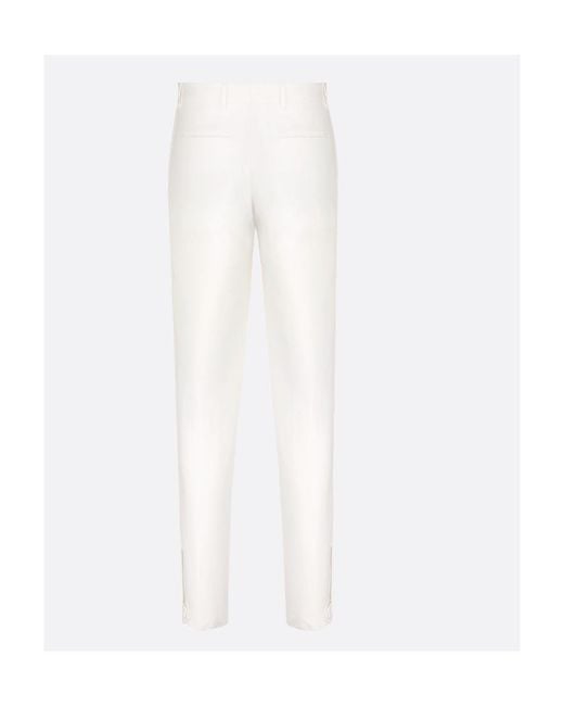 Dior White Homme Ankle Slit Detailed Pants for men