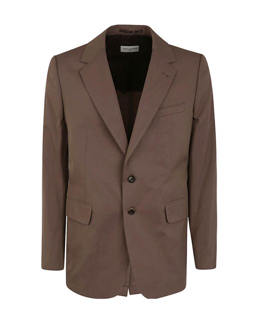 Dries Van Noten Brown Single-Breasted Suit Jacket for men