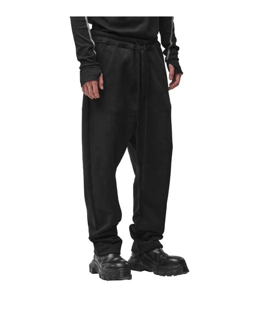 Thom Krom Black Wide-Leg Athletic Pants for men
