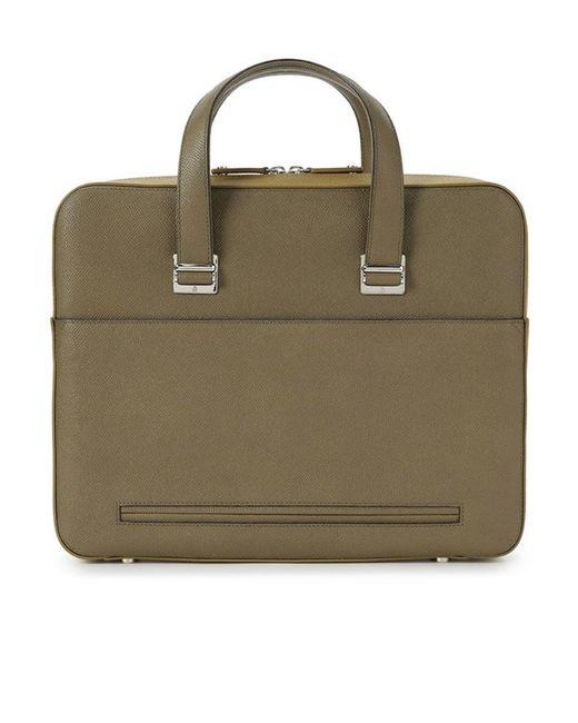 Dunhill Green Logo Briefcase for men