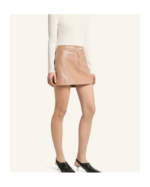 Courreges Natural Vinyl-Effect Mini Skirt