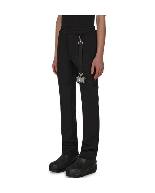 1017 ALYX 9SM Black Buckle-Detail Track Pants for men