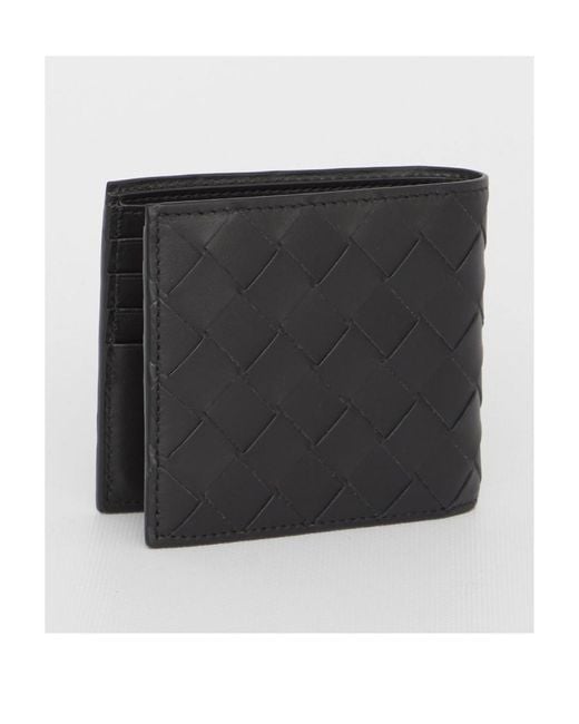 Bottega Veneta Black Intrecciato Bi-Fold Wallet for men