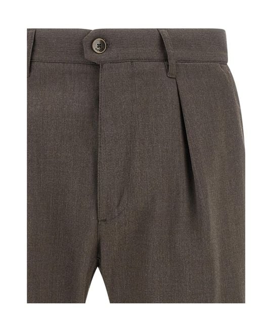 Incotex Gray Pleated Pants for men