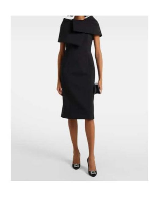 Oscar de la Renta Black Draped Cocktail Dress