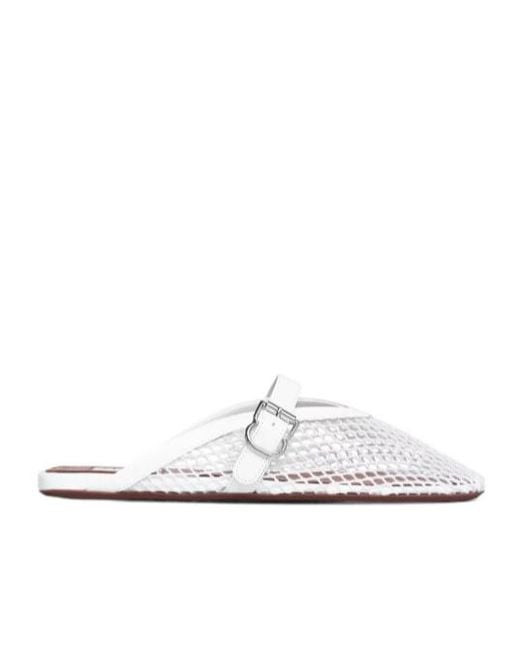 Alaïa White Alaïa Fishnet Flat Mules