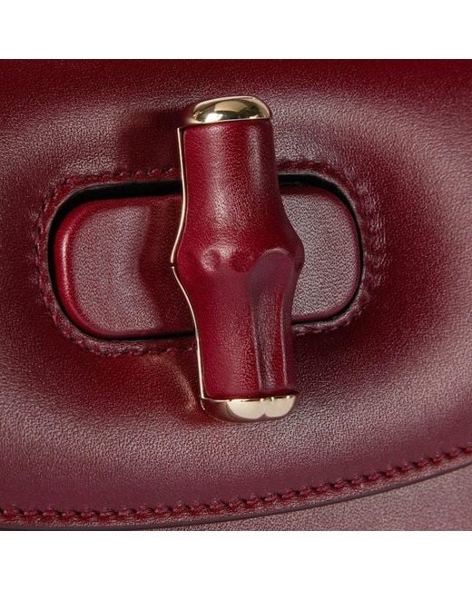 Gucci Red Bamboo 1947 Small Top Handle Bag