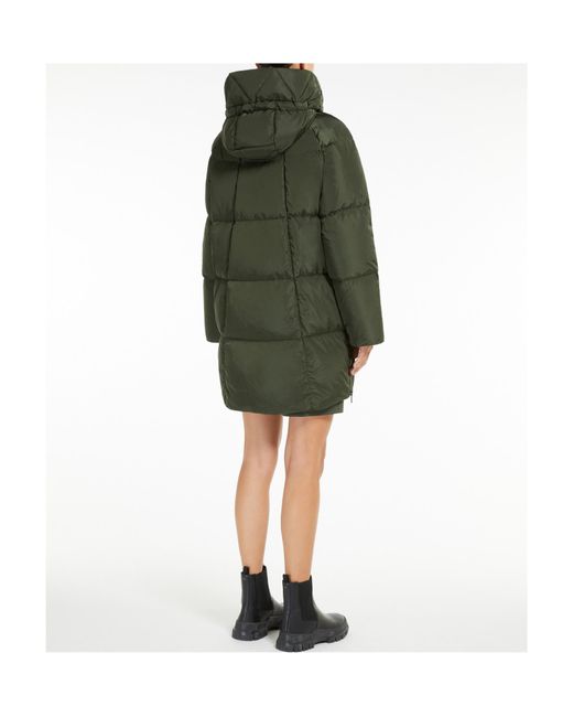 Weekend by Maxmara Green High Neck Drawstring Coat