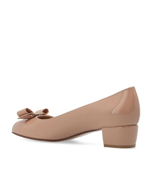 Ferragamo Natural Ferragamo Logo Detailed Slip-On Pumps
