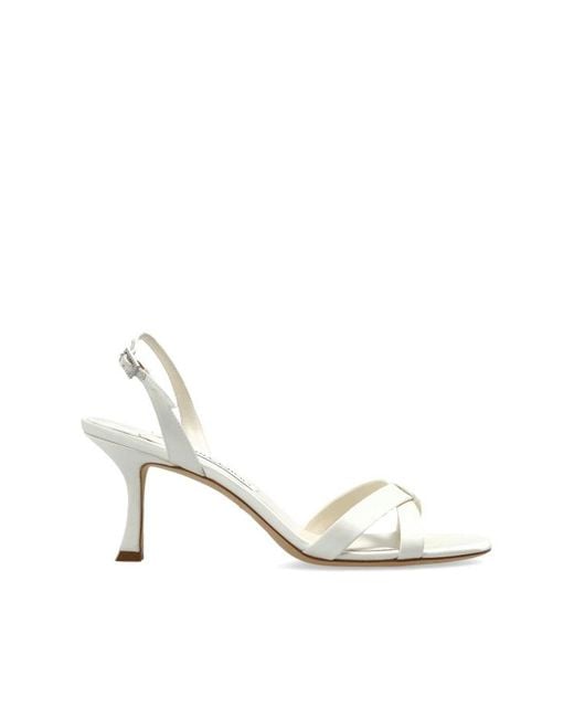 Jimmy Choo White 'Elsy' Heeled Sandals