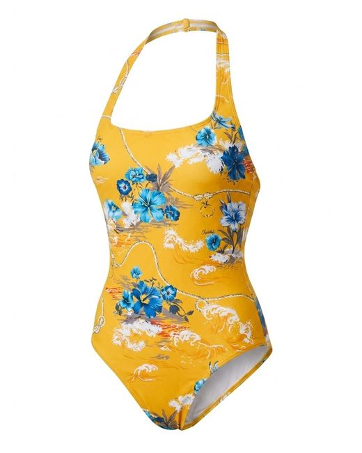 Gucci Yellow Printed Sparkling Jersey Swimsuit