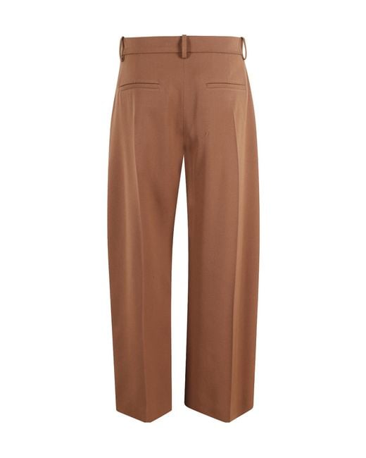 Marni Brown Crease Detailed Cropped Trousers